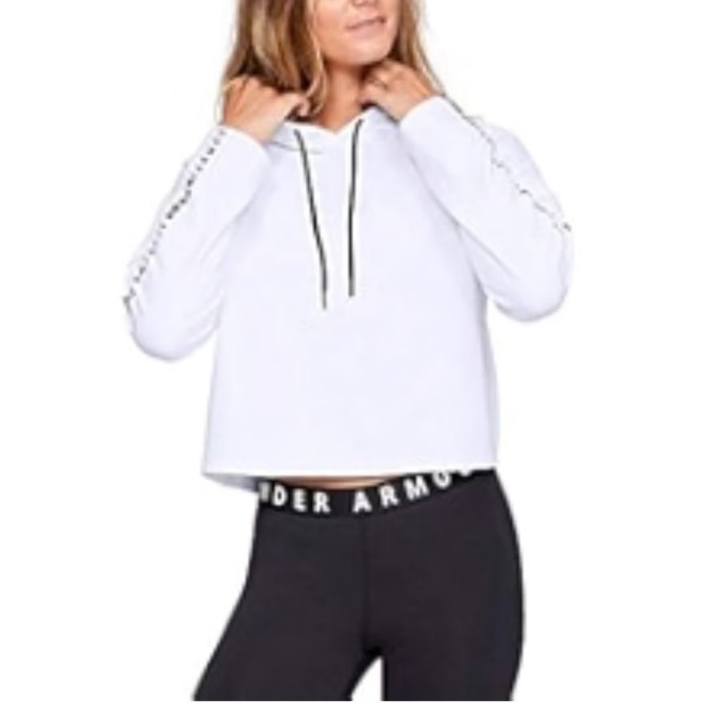 Under Armour Women's White Cropped Hoodie